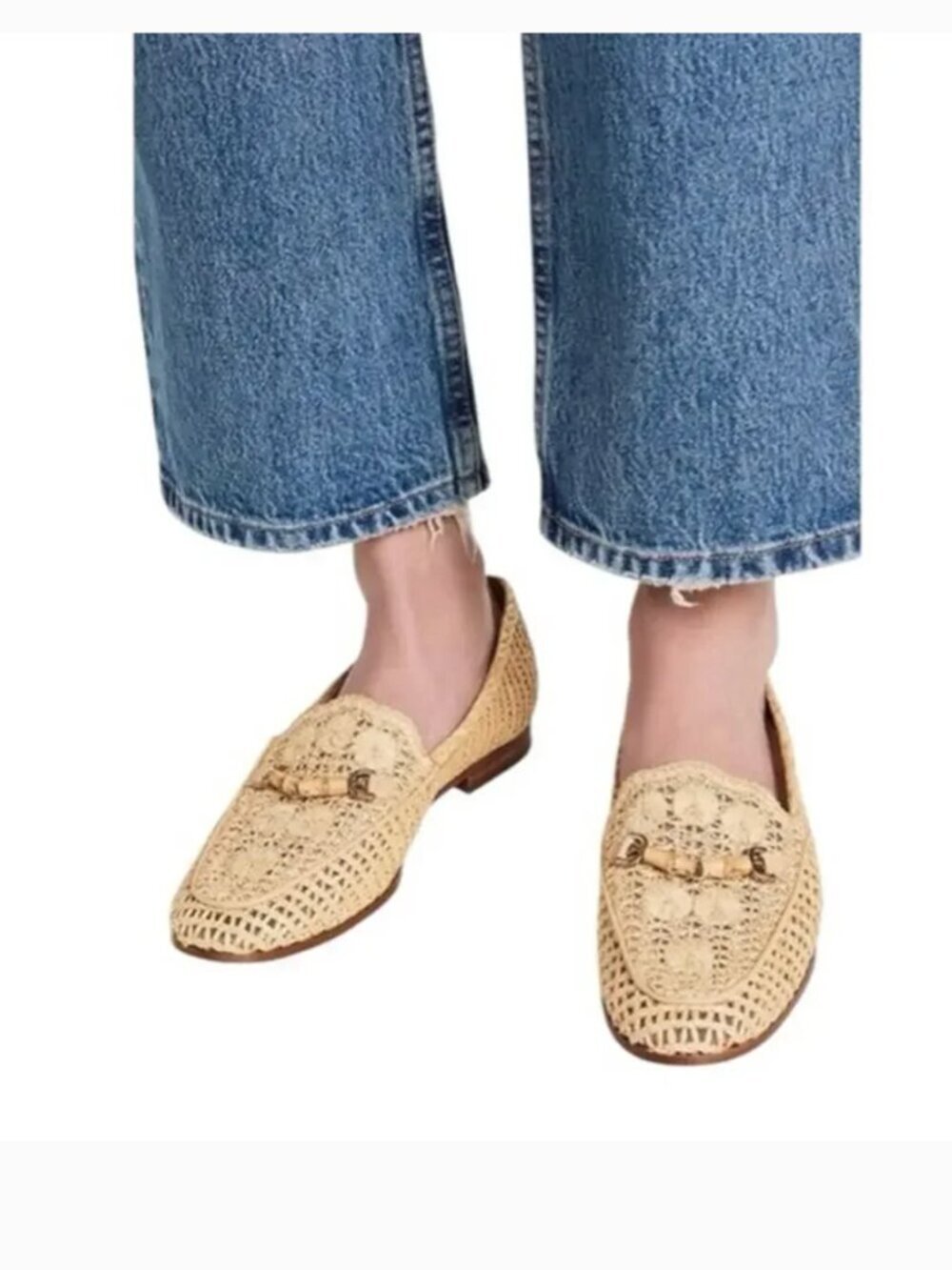 Sam Edelman Lowell Natural Raffia Loafers Slip On Loafer Shoes Tan Brown Size 7